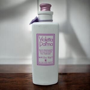 Vtg Talcum Powder READ Violetta Di Parma by Borsari 1870 Women 3.53 oz  RARE